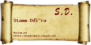 Stamm Dóra névjegykártya